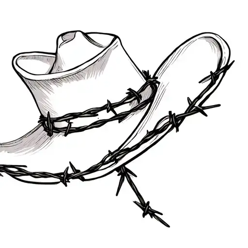 Cowboy Hat With Barbed Wire In The Style Of Old Cull