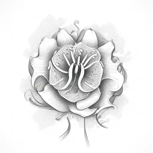 Lilly Flowers With Cervical Cancer Ribbon