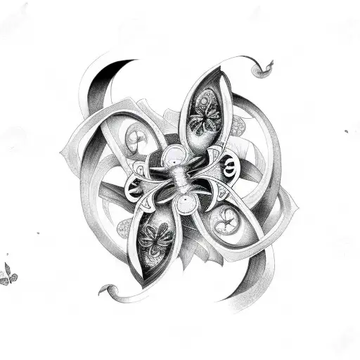 Infinity Symbol With Three Butterflies