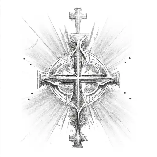 Christian Cross With Heart Inside