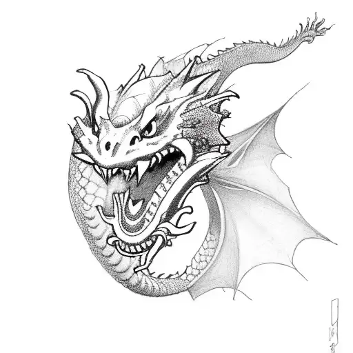 Dragon With A Flower In Mouth