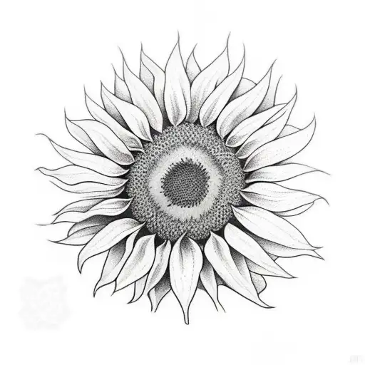 A Realistic Sunflower Tattoo With Intricate Details And Shading