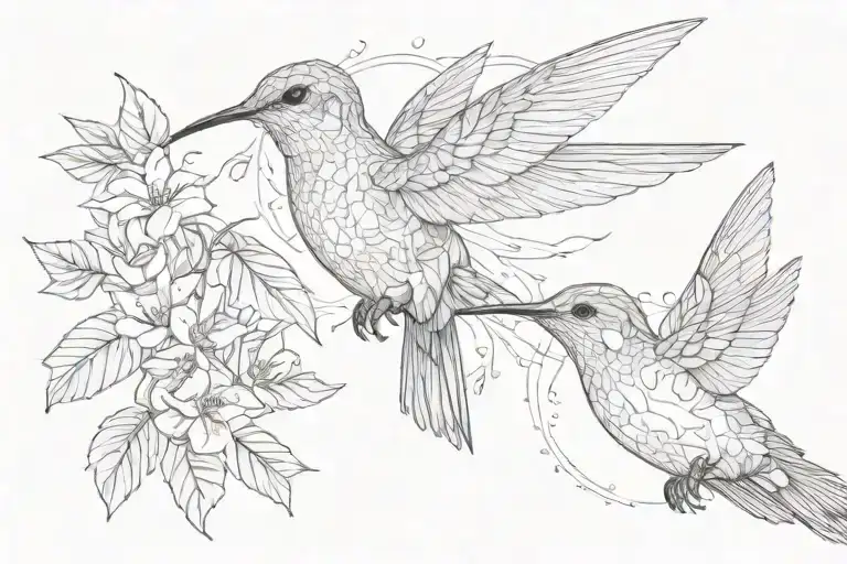 Hummingbird And Creation Of Adam Hands