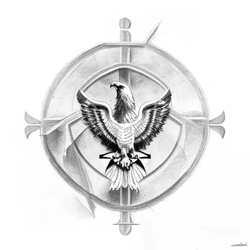 Albanian Eagle With Catholic Cross