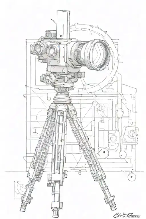 Skeleton Looking Through The Eyepiece Of A Surveying Total Station On A Tripod