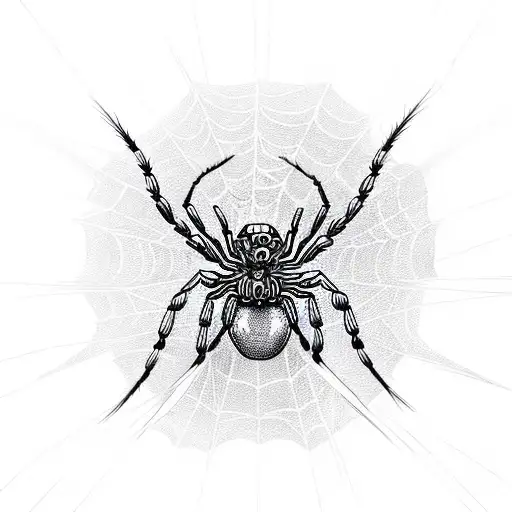 Create A Spider With Some Rays In A Cybersigil Style