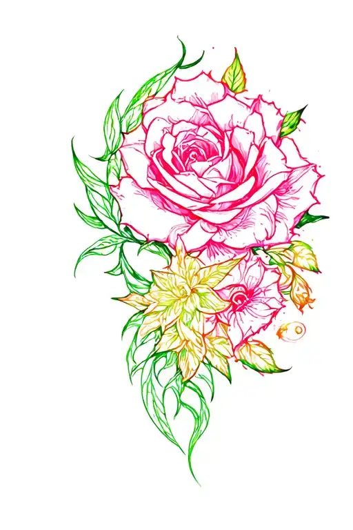 Art Style Tattoo With Color