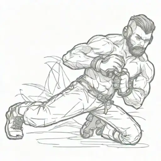 Mma Fighter In Action With A Gaming Controller In Hand