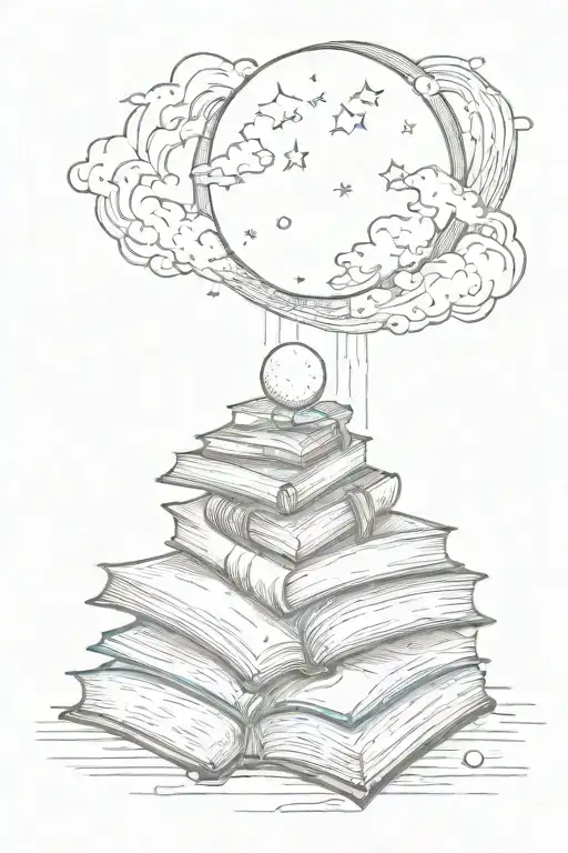 Books With Moon Merging Together