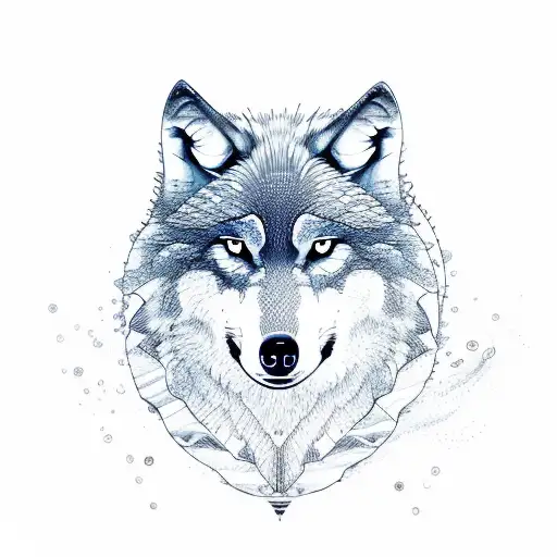 Wolf With Ocean Wave