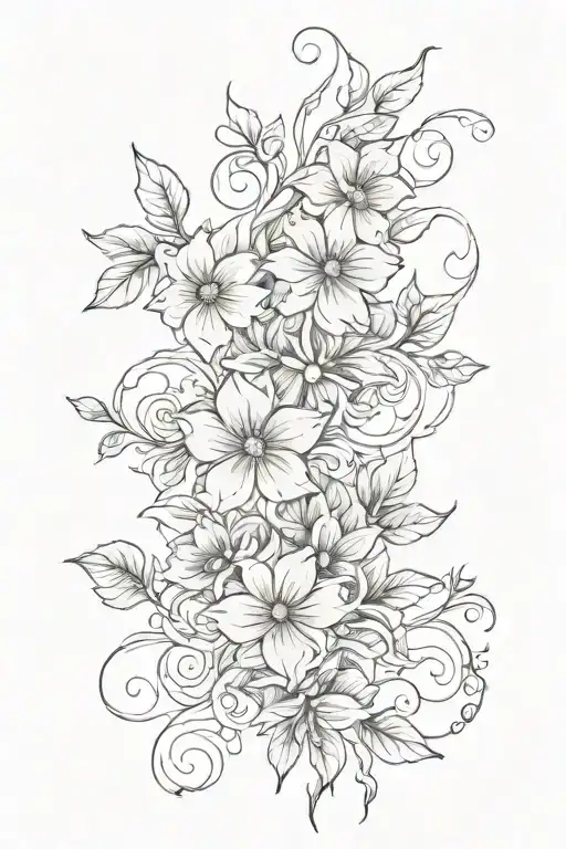 Thin Gothic Flower Trail