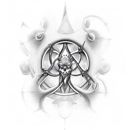 Symmetrical Tattoo Symbol Of Enforced Male Chastity And Orgasm Control