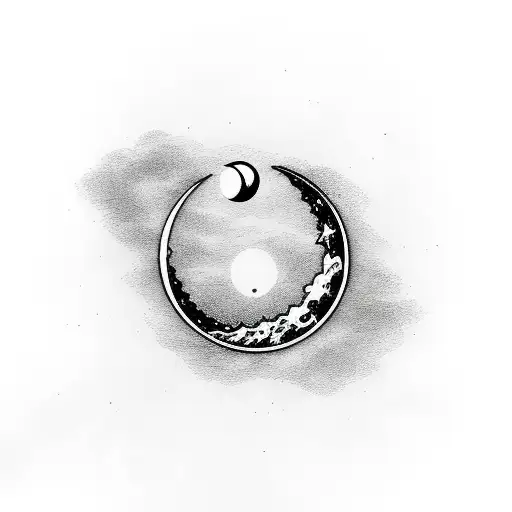 Broken Sword Going Through A Waxing Crescent Moon