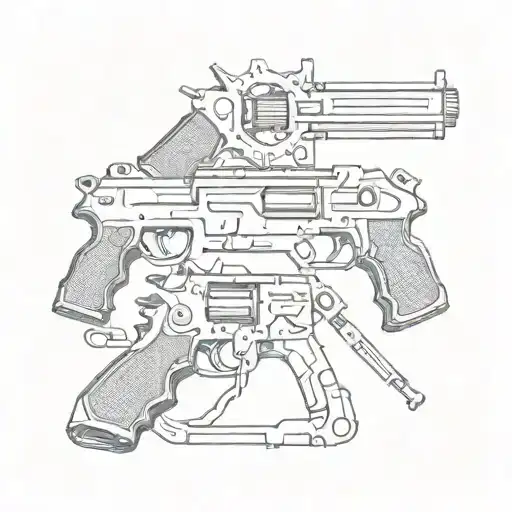 Combine A Wrench And Gun To Represent Mechanic And Gun Interests