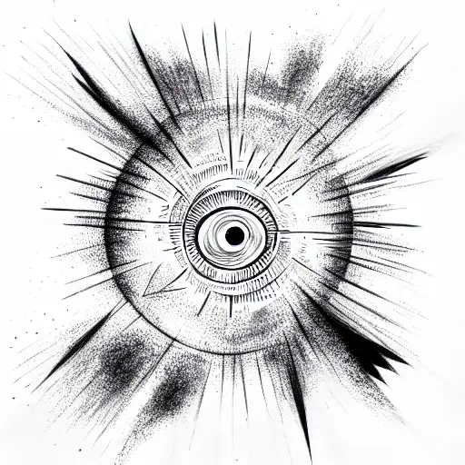 Black Abstract Sun With An Eye