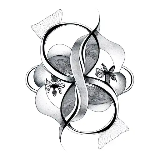 Infinity Symbol With Three Butterflies