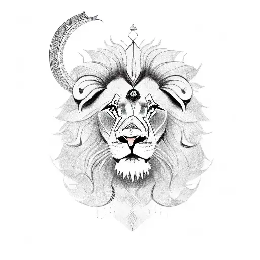 Lion With Om For Arm