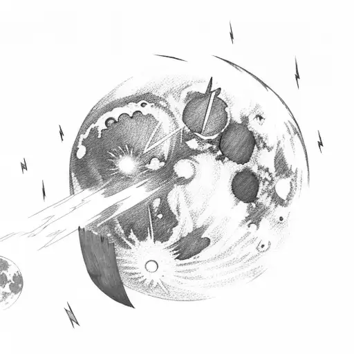 Moon With Lightning