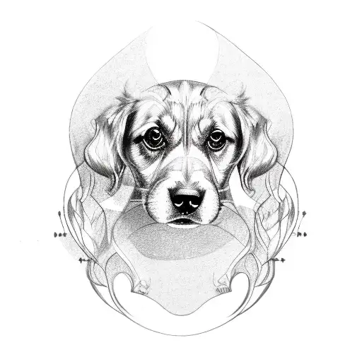 Dog Outline With Prostetic Leg