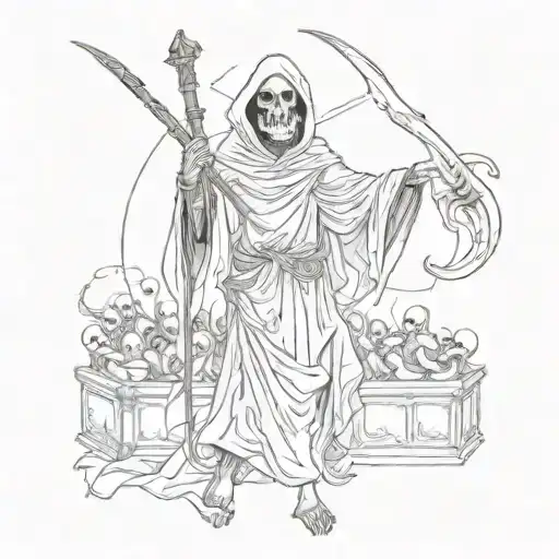 A Grim Reaper Conducting A Symphony Of Souls