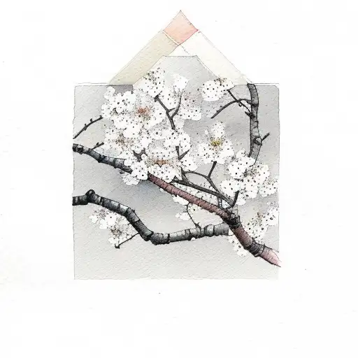 Watercolor Cherry Blossoms Small