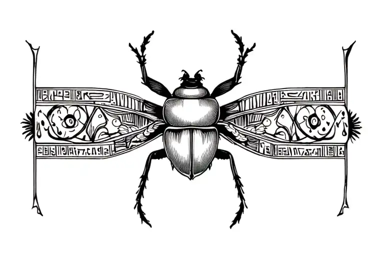 Ancient Egyptian Symbols And Beetle Armband