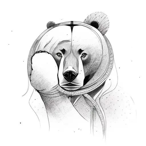 Women Teen With Bear Skin