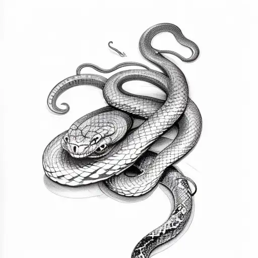 Small Snake On A Sword