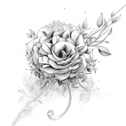 Floral Bouquet Tied With Twine