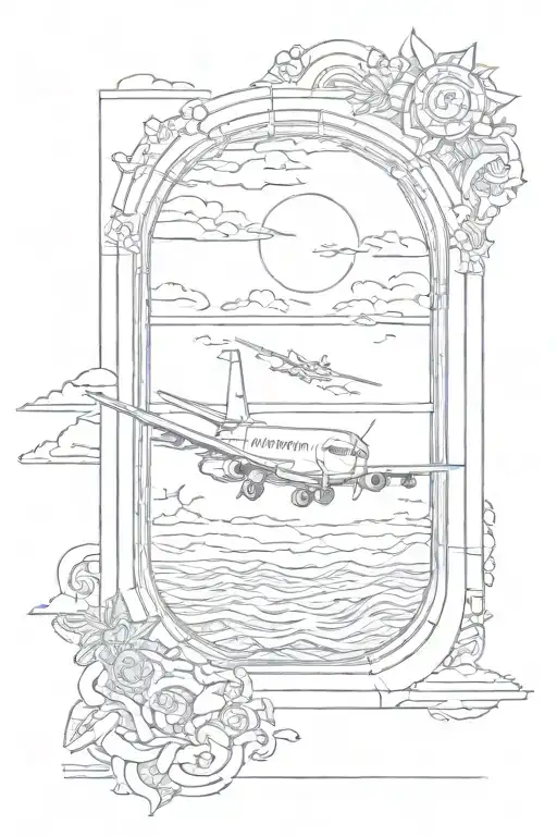 Sea And Airplane Window