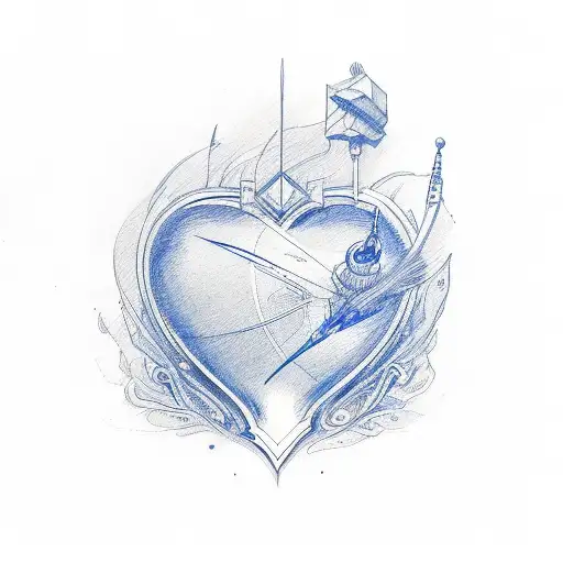 Blue Heart Red Arrow