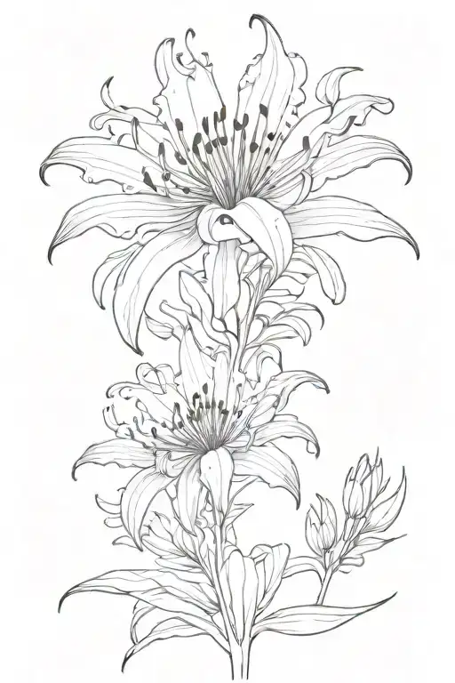 Spider Lily Flower Xray