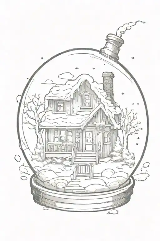 A Cozy Cottage Nestled In A Snow Globe