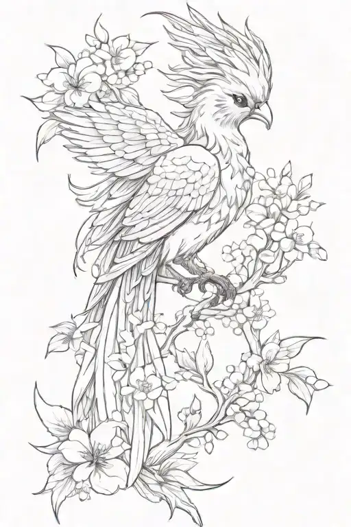 Phoenix With Cherry Blossom