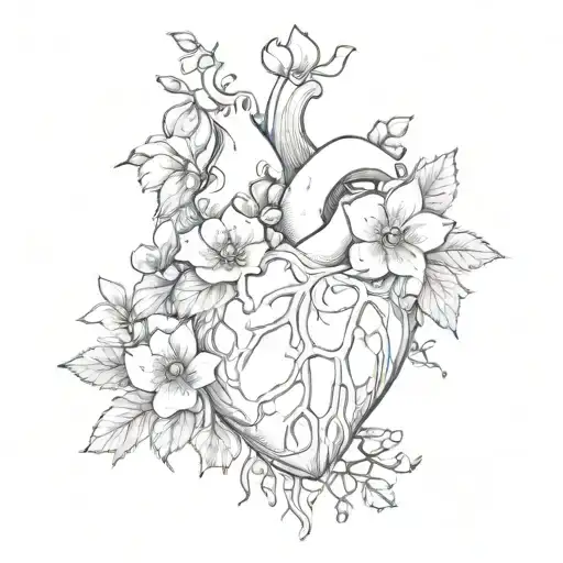A Broken Heart With Flowers Emerging
