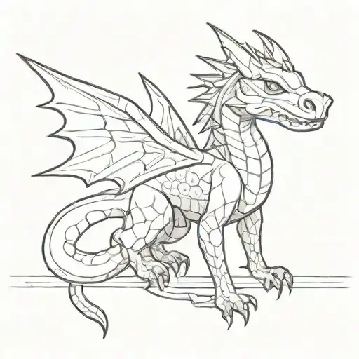 Little Dragon In Minimalist Style