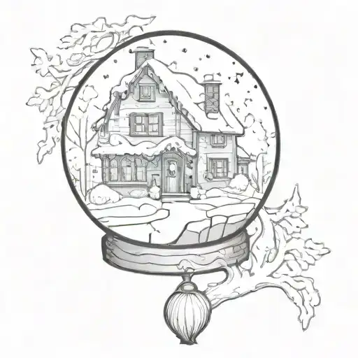 A Cozy Cottage Nestled In A Snow Globe