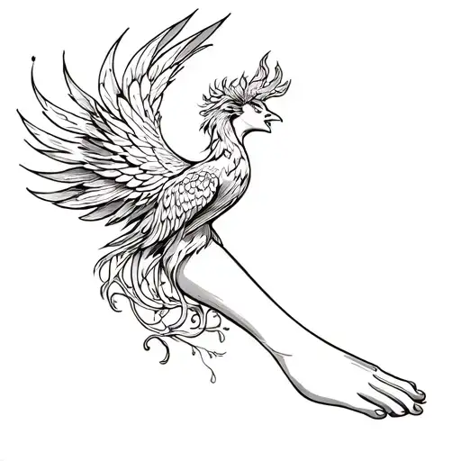 Feminine Phoenix Around Ankle