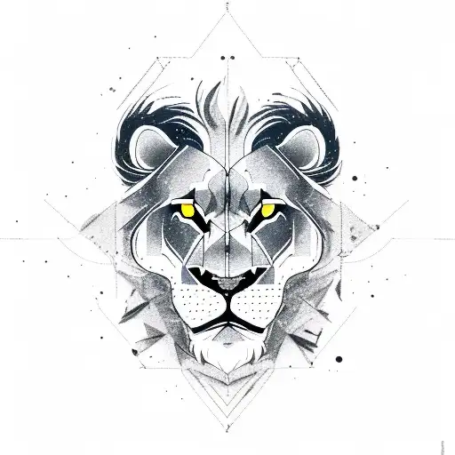 Outline Of A Roaring Lion