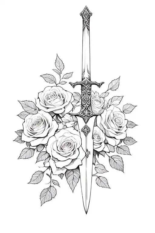 Putting Down The Roses Picking Up The Sword Black Framing Diagonal Framing