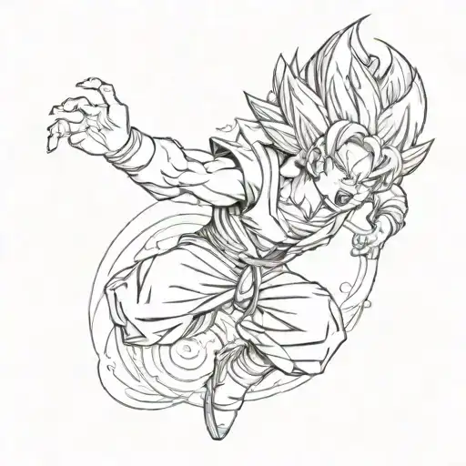 A Tiktok Dancer With Dragon Ball Z Elements Incorporated Into The Design