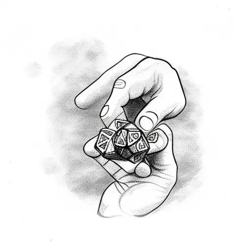 Fist Holding Dice On A Chain