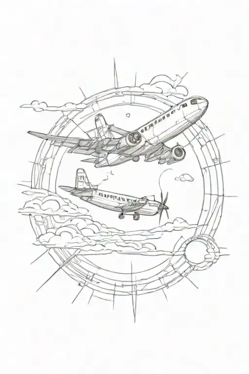 The Plane Flies Towards The Sun