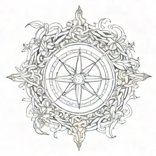 Bone Compass Vine Intertwined