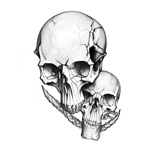 Skinny Lady With Skull Chest