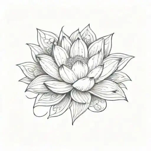 Lotus Flower Emerging From A Pile Of Money Symbolizing Spiritual Wealth
