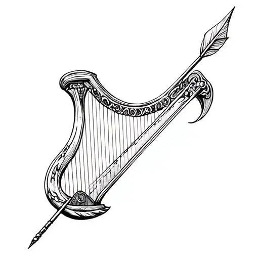 Harp With An Arrow Piercing