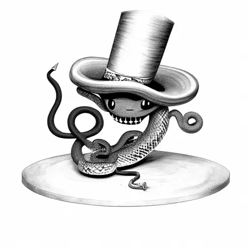 Evil Voodoo Doll With Top Hat And Snake