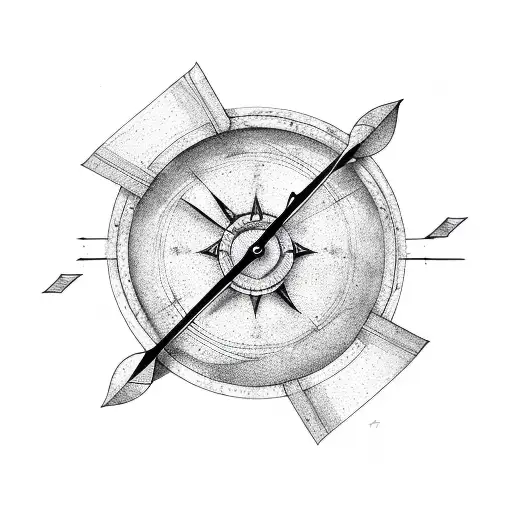 Arrow Hitting The Center Of A Clock