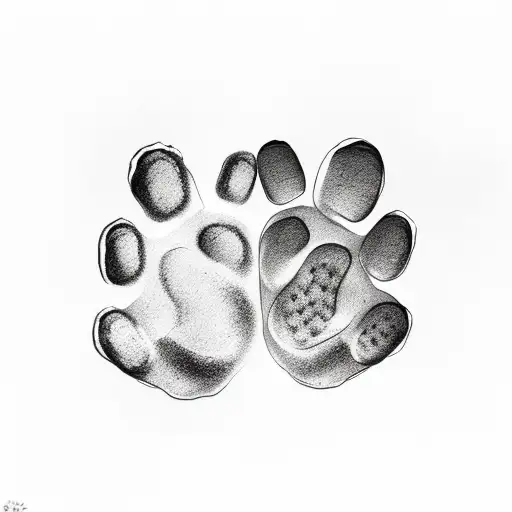 Two Dog Paw Prints With Names Underneath Zeeke And Bella